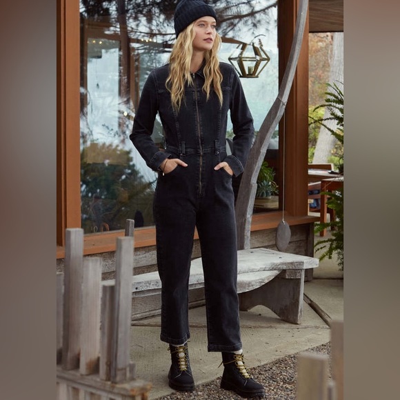 ETICA Farrah Jumpsuit in Night Swim Denim Blue Zip Front size medium - Picture 5 of 10